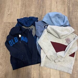 4 Boys Hooded Sweatshirts, Gap (2),  Old Navy (1) and Carters (1)